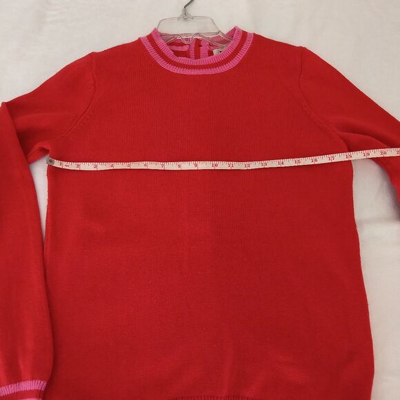 Boden Back Button Crewneck Red Sweater Size S - Picture 5 of 8